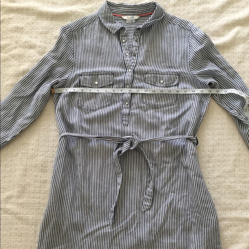 Boden Blue & White Striped Shirt Dress Sz 12R